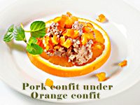 Orange on pork confit